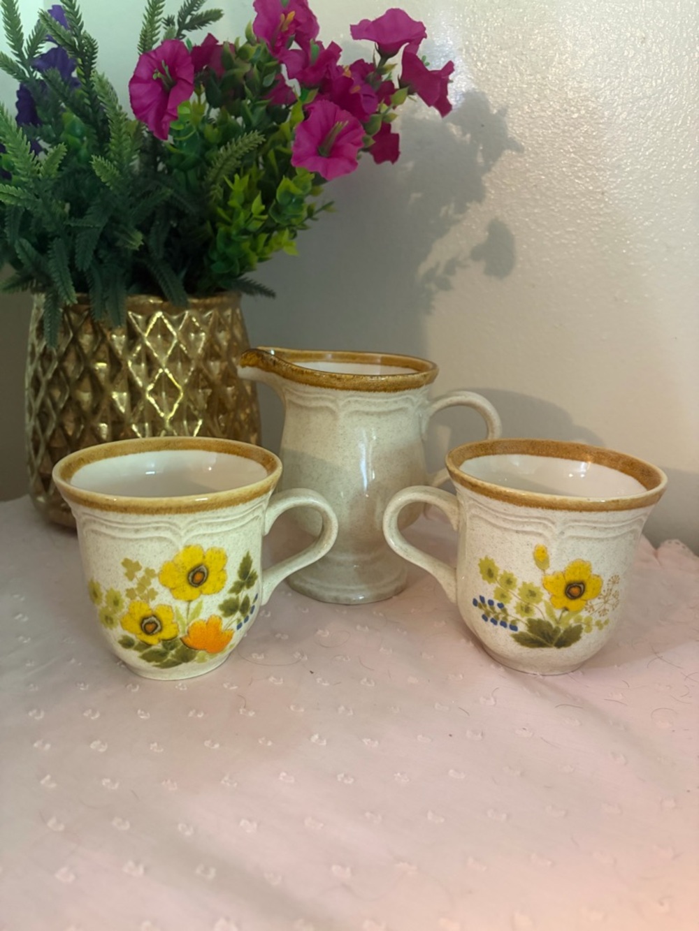 Vintage Set Of Mugs and Creamer Mikasa Japan